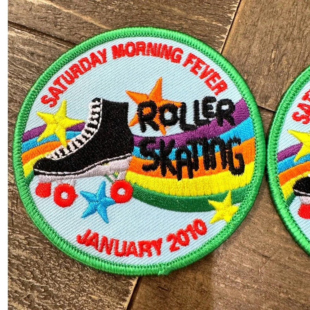 Roller Skating Patch Lot of 2 Saturday Morning Fever January 2010 GS